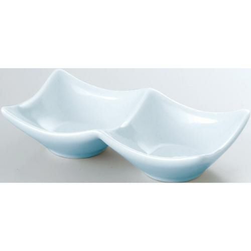 14cm 二連皿 青白磁
