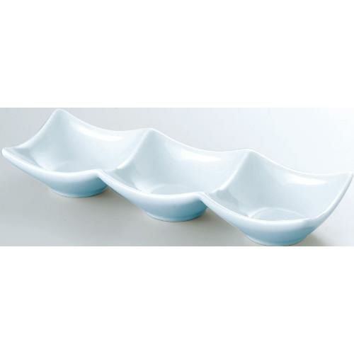 20cm 三連皿 青白磁