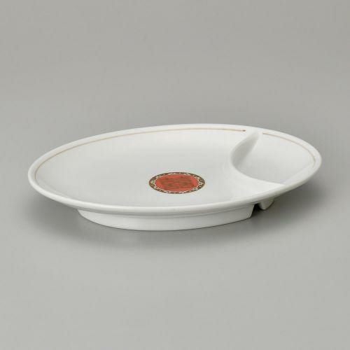 紅鳳凰イングレーズ仕切皿(ギョーザ用) 24.5×17.5×3.3cm 600-059