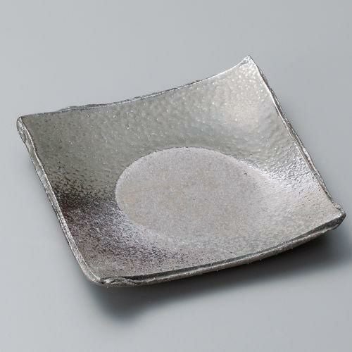 黒窯変ビードロ5.0角皿 15×15×2cm 190-119