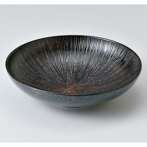 漆黒乱十草9.5鉢 φ28.7×7.5cm 243-099