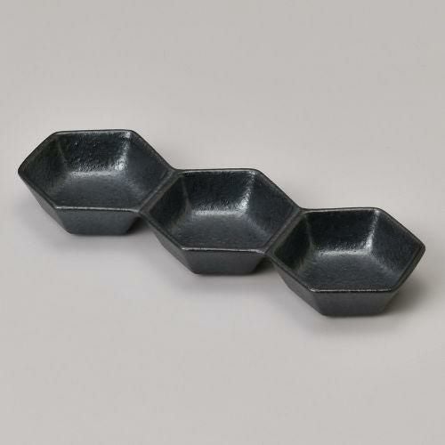 ゆず黒六角3連 φ20.7×7.5×2.5cm 307-128 (5個入) 