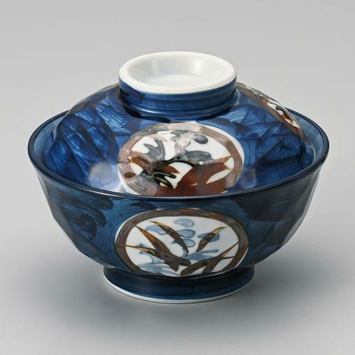 呉須紋画鉄火丼(組) φ15.5×11cm 341-239