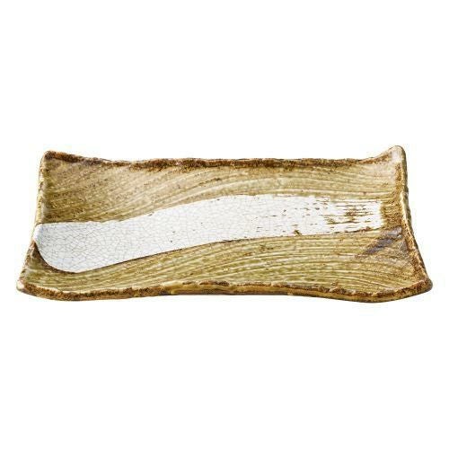 うず刷毛貫入朽葉角皿31cm 31×21×4cm 419-149