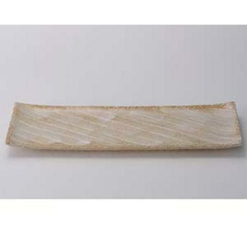 志野釉(手造り)14号長盛皿 45×13.5×3cm 234-159