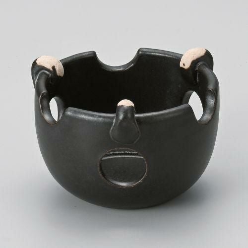 黒釉耐熱ミニコンロ φ9.8×6.8cm 392-249