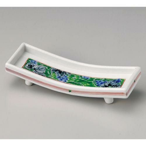 九谷風内ブドウ舟形前菜皿 27×9.5×5.7cm 126-039