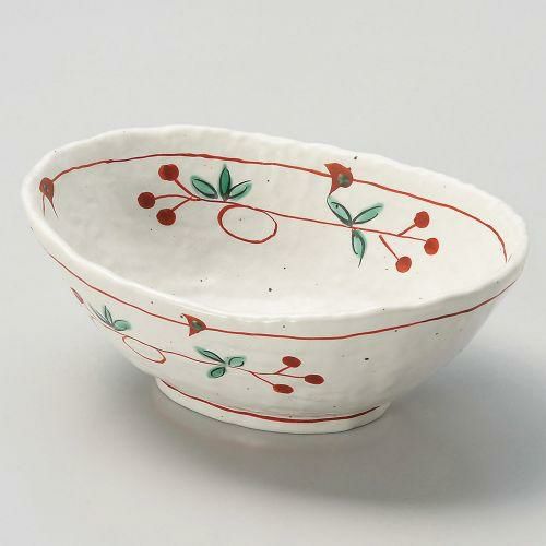 粉引サクランボ楕円鉢 17×12.2×6.5cm 046-119