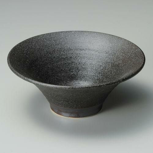 いぶし霜降り黒反高台7.0丼 φ22×9cm 253-039