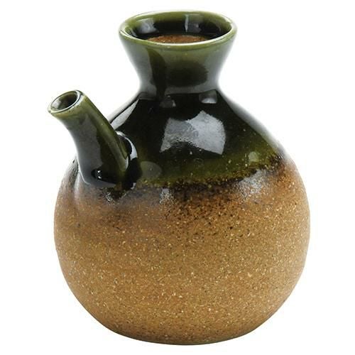 口付丸徳利 伊賀織部