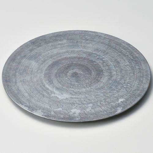いぶし銀巻24cm丸プレート 24.4×1.3cm 179-049