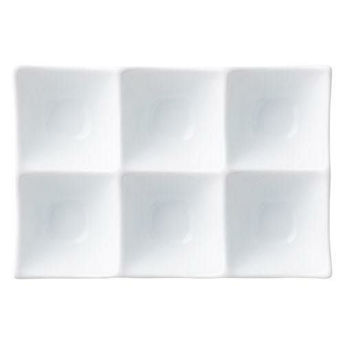 アーバンスイートミニ角鉢6P(白) 18.5×12×3.8cm 474-109