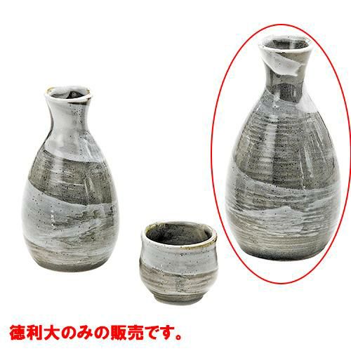 二合徳利 粉引刷毛目