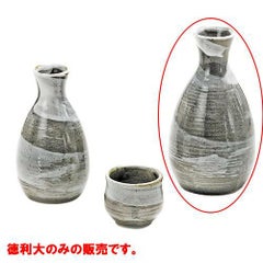 二合徳利　粉引刷毛目
