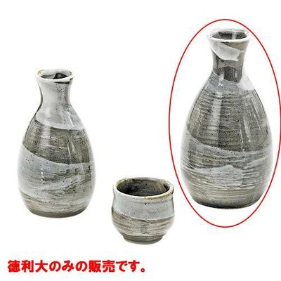 二合徳利　粉引刷毛目