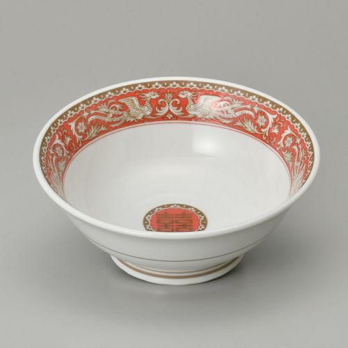 紅鳳凰イングレーズ6.5高台丼 φ20.3×8.2cm 600-049