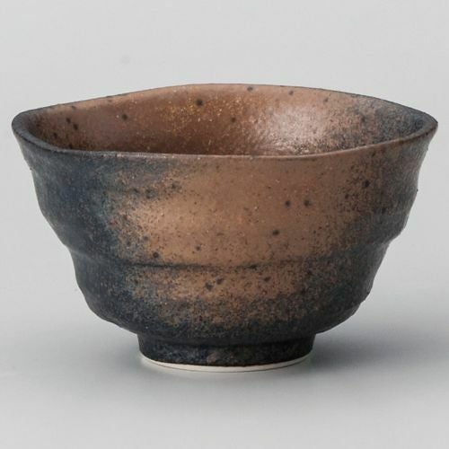 黒備前吹き変型六兵衛煎茶 φ9.4×5.3cm(170cc) 391-268370-019