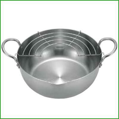 18-0 ステンレス揚げ鍋 (揚げアミ付) 22cm