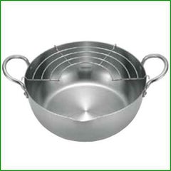 18-0 ステンレス揚げ鍋(揚げアミ付)22cm