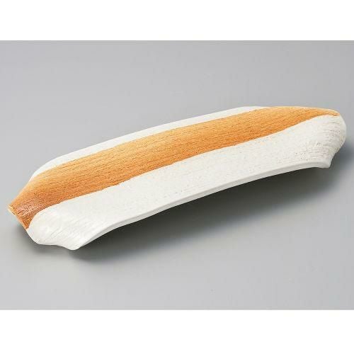 白マット緋色10.0足付長角皿 29.5×10×3cm 133-019