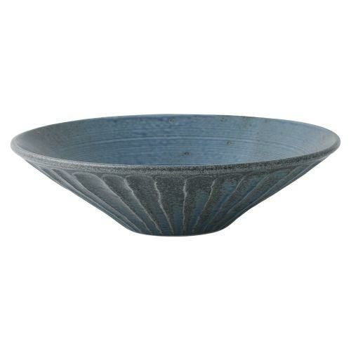 わび紺ねずしのぎ浅鉢大 φ24.5×6.6cm(1180cc) 422-589