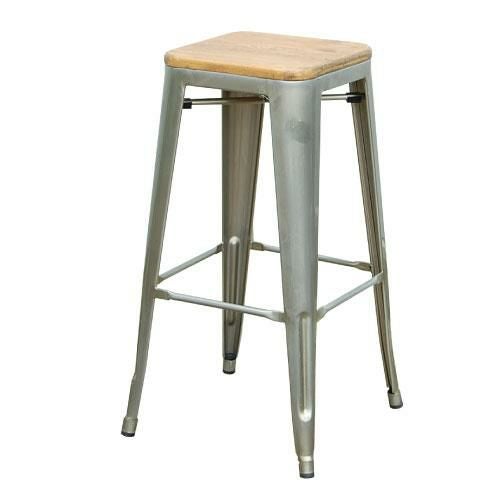 【即納可】 GLEEスツール H750 シルバー色 【テンポスオリジナル】 幅425×奥行425×高さ750 座面高さ：750(mm) 1年保証/