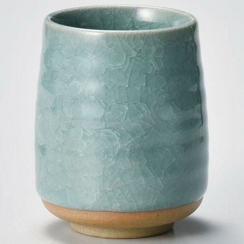 ヒワ亀甲貫入寿司湯呑 φ7.5×10cm(300cc) 376-128