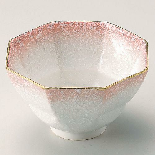 ピンク吹八角向付 φ12.7×7cm 052-039