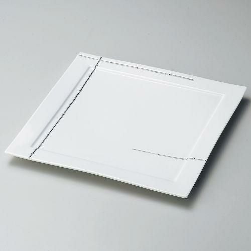 プラチナライン正角27cm皿 26.8×26.8×1.8cm 183-039
