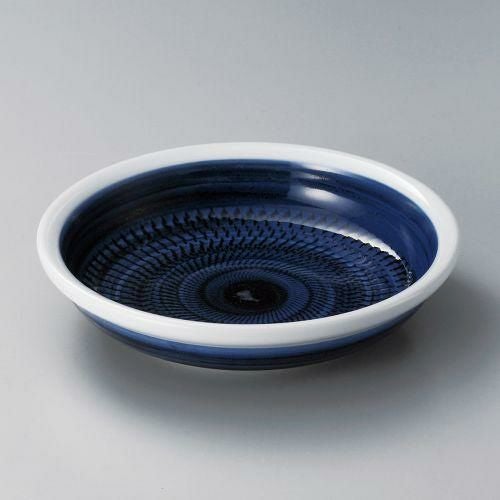 大玉渕呉須巻8.0めん皿(軽量土) φ25×5.8cm 299-079