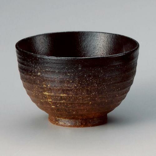 備前黒吹夏目5.0丼 φ15.5×10cm 325-219