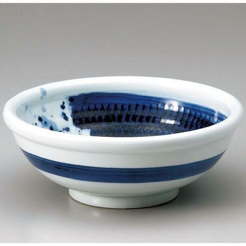 大玉渕呉須刷毛7.3丼(軽量土) φ22×8.3cm 606-069