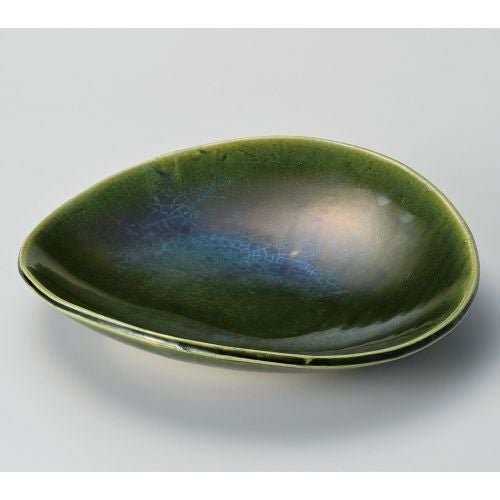 織部楕円たわみ8寸皿 24×22.7×5cm 249-129