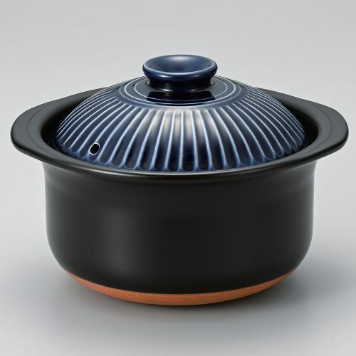 銀峯菊花ルリご飯鍋5合炊(中蓋付) 28×φ26×17cm(身12.3cm) 384-059