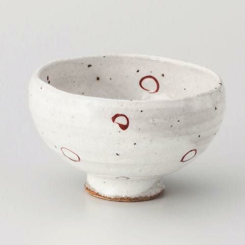 粉引朱丸紋波渕煎茶 φ11×6.5cm 367-159