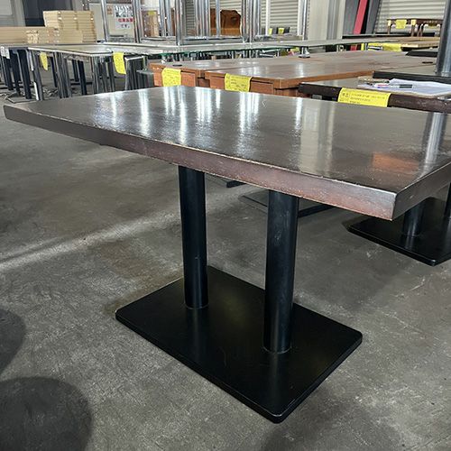 中古】テーブル(天板DB/2ポール脚) 幅1200×奥行700×高さ700 【送料別途