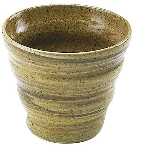 手捻りロックグラス 黄瀬戸萩