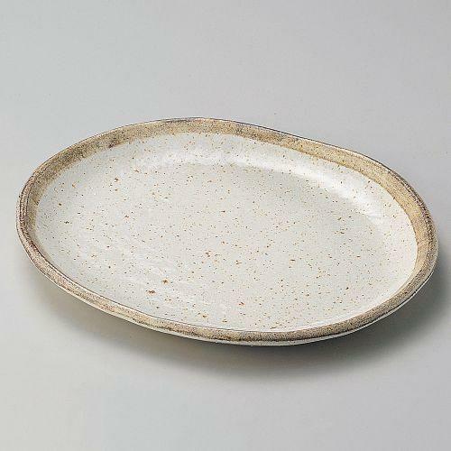 白唐津小判皿大 26.2×22.2×2.5cm 194-109