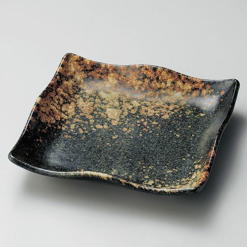 吹備前9.0寸正角皿 23.5×23.5×4.5cm 186-279