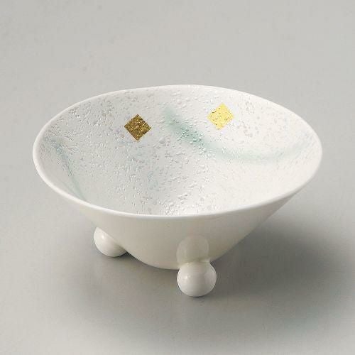 強化金箔ヒワ吹きラスター三ツ足小鉢 11.5×5.2cm 064-119