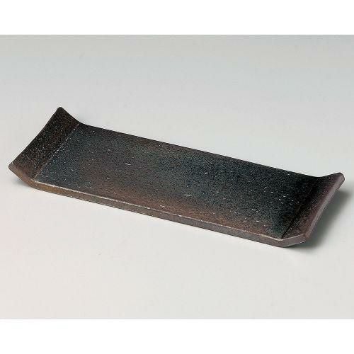 炭化スクエアー長角30プレート 30.5×11×2.3cm 133-089