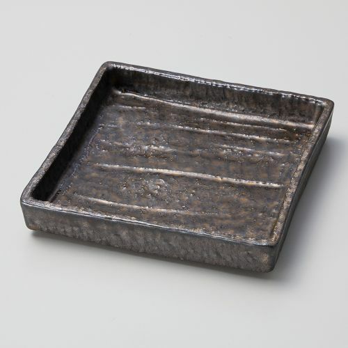 金結晶砂目正角5寸皿 15.6×15.6×2.7cm 041-129