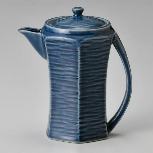藍色手付きタレポット 14×9.5×16cm(400cc) 287-089