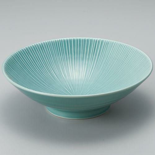 トルコブルー千段8.0めん鉢 φ24.5×7.5cm 301-139