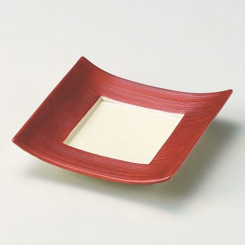 パールレッド正角皿 16.7×16.7×3.8cm 037-049