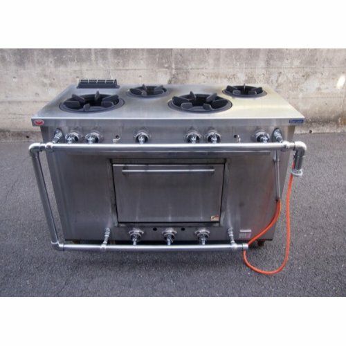 マルゼン 業務用オーブン付ガスコンロ ５口 LPガス 中古】 A07198 オーブン付きガスレンジ 5口 マルゼン RGR-1265C 2018年