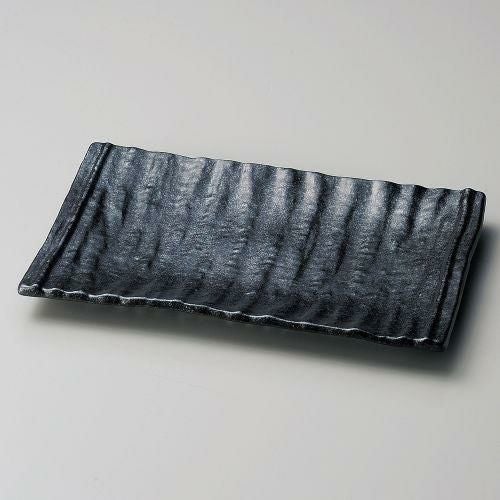 いぶし黒長角大皿 33.3×21.2×3cm 162-019