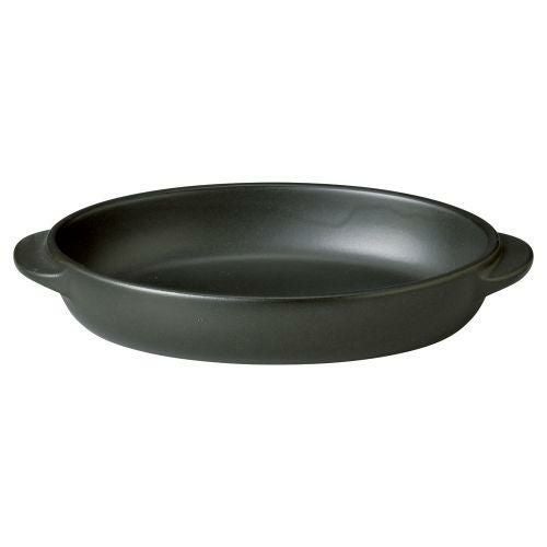 超耐熱黒釉楕円グラタン(大) 23.5×13.2×4.1cm 536-549