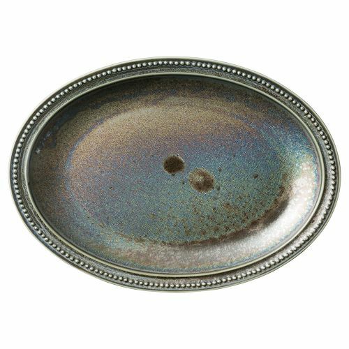 窯彩27cm楕円皿 26.5×19×3cm 462-019