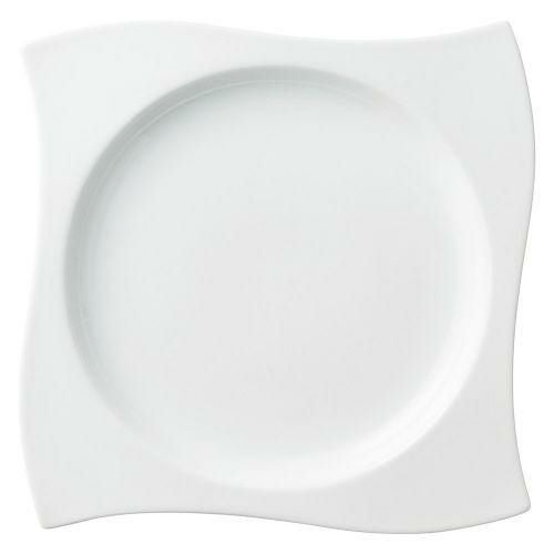 白磁ウェーブ満月8.5吋プレート 21.5×21.5×2.6cm 478-029